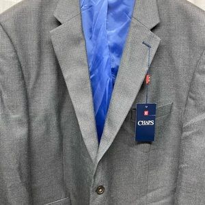 Chaps Sport Coat 48R Navy & Grey Nailshead Pattern